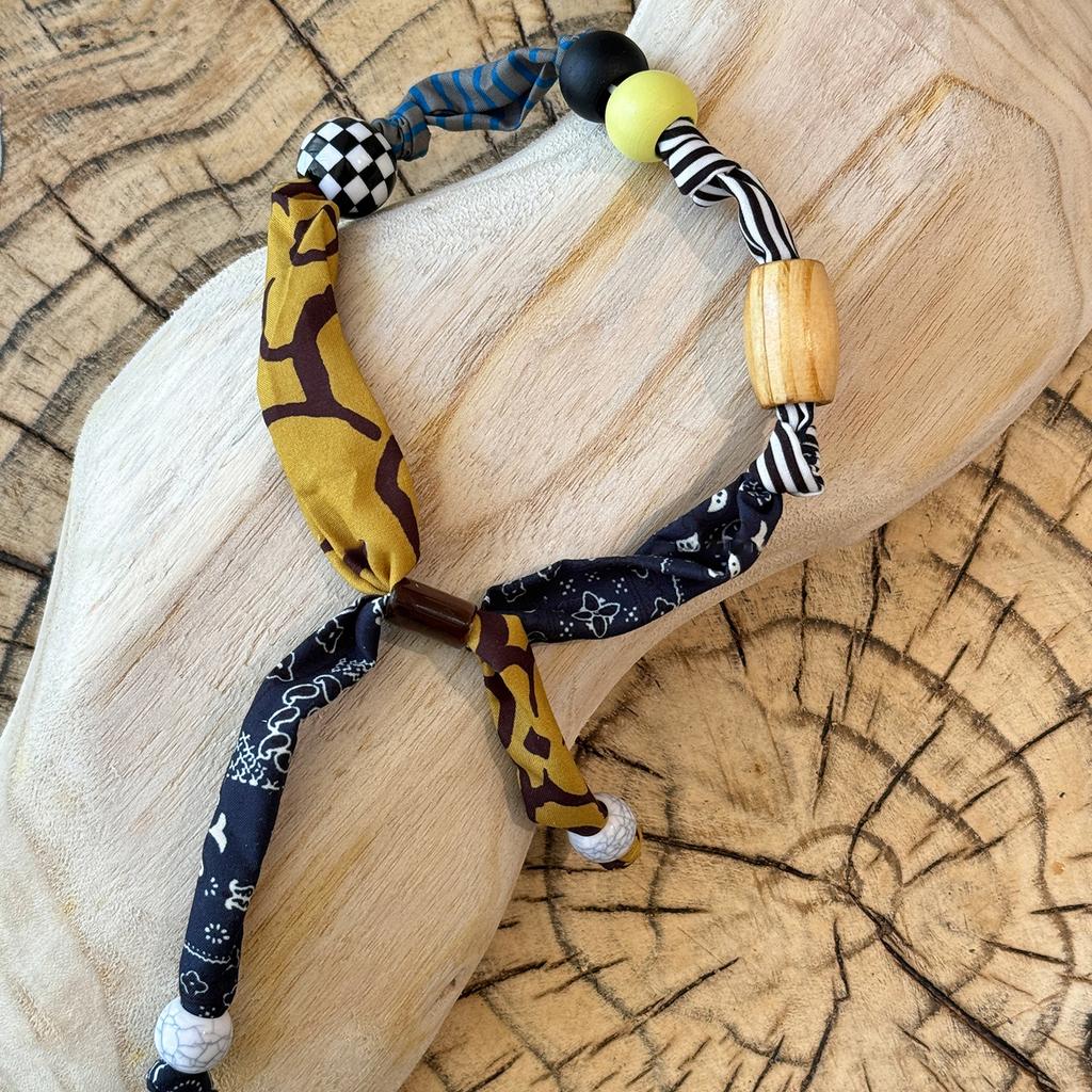 Adjustable Handmade Cloth Floral Necklace Fabric Summer Vacation Fashion Vintage Choker Large Exaggerated Necklace Women Girls
