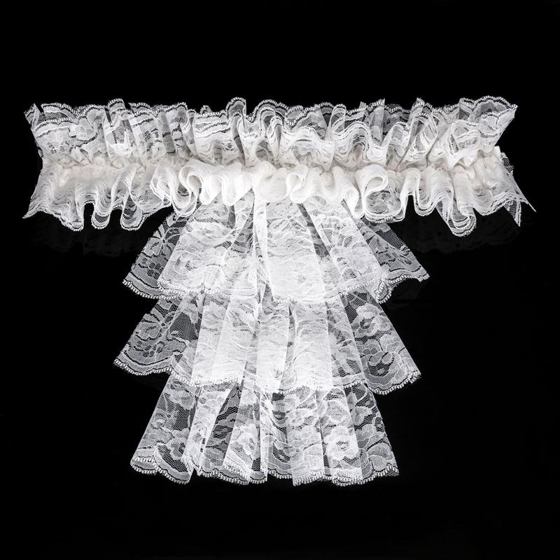 Lace Court Lapel Vintage Fake Collar Ruff Tulle Scarf Cosplay Accessory Dress Layered Ruffled Detachable Mesh Collar Shawl