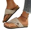 Women Plus Size Casual Hollow Out Toe Post Flip Flop Sandals Lightweight Comfortable Slip On Summer Beach Footwear