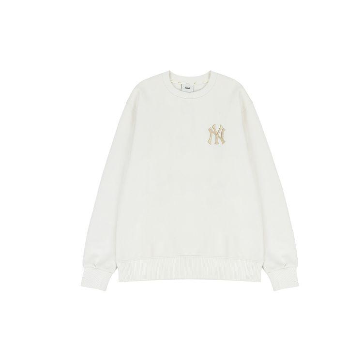 MLB New York Yankees Printed Loose Casual Crewneck Sweatshirt Unisex sweatshirt Cream 3AMTEC114-50CRS