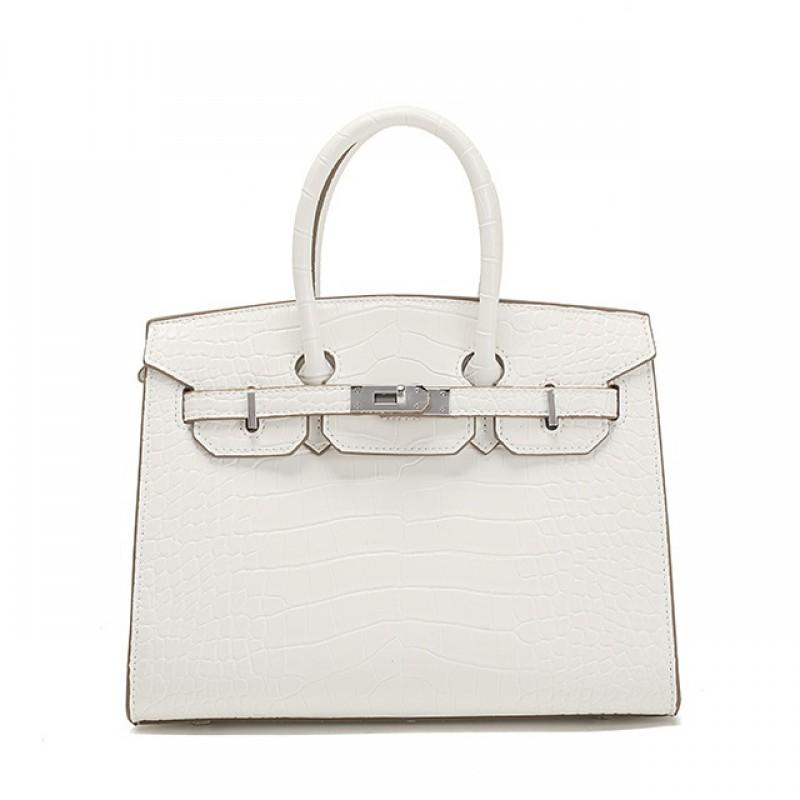 Womens Crocodile Texture Shoulder Bag Large Capacity Soft Leather Tote Handbag Daily Casual Use