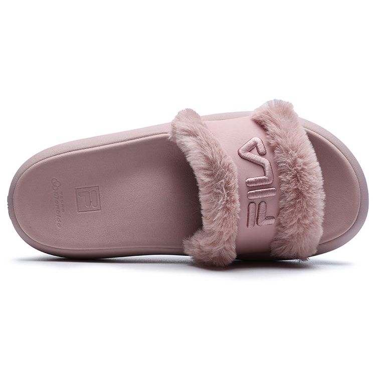 Fila Donut Thick Sole Plush Fashion Sports Comfortable Rubber Sole Slide Sandals Women Sandals Light-Purple F12W221507FPM