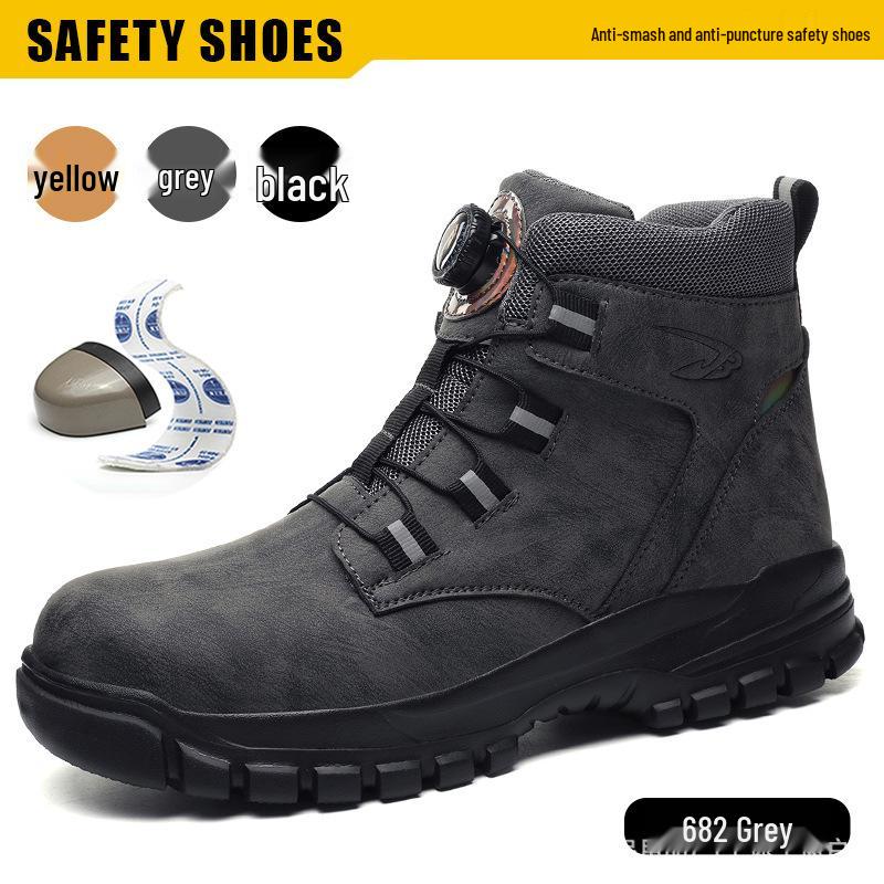 Men's Durable, Lightweight, Water-Repellent Safety Boots - Anti-Smash, Anti-Puncture Protection