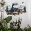 Artistic Watercolor Journey Train Wall Stickers Whimsical Self-Adhesive Wall Art for Bedroom and Living Room Home Decor