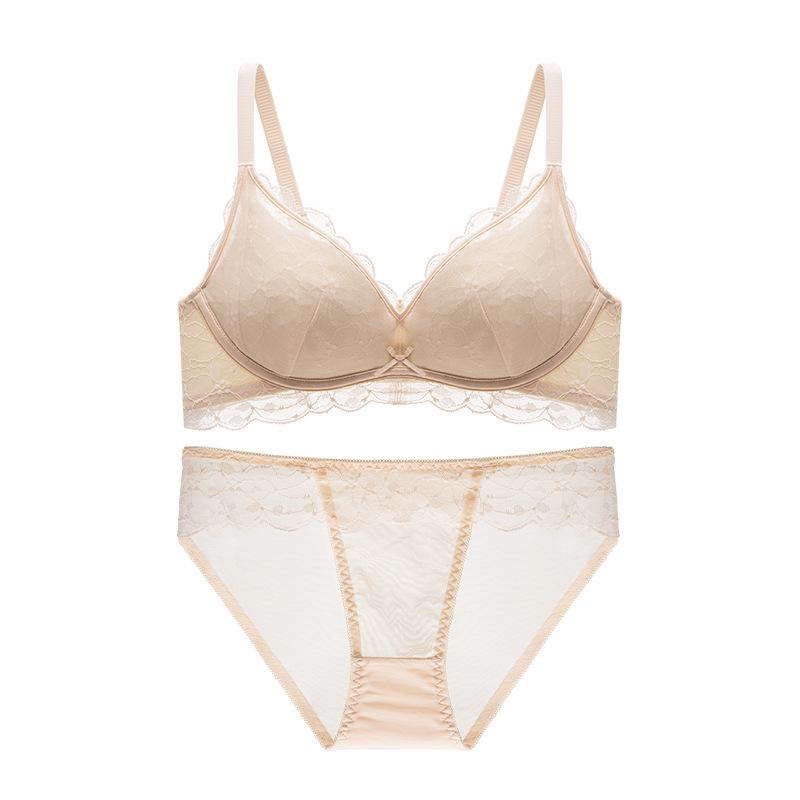 Romantischer Push-Up-BH aus französischer Spitze: Bequemes, Anti-Hänge-, Drahtloses Design für Teenager