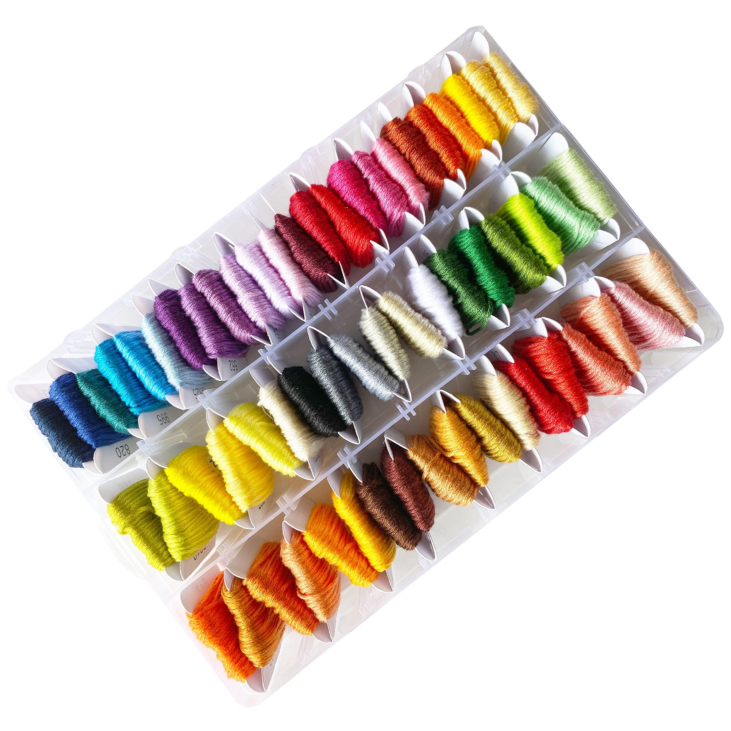 

RITALT Embroidery Thread Set 60 Colors No. 25 8m 6 Strands Card Winding Thread Spool