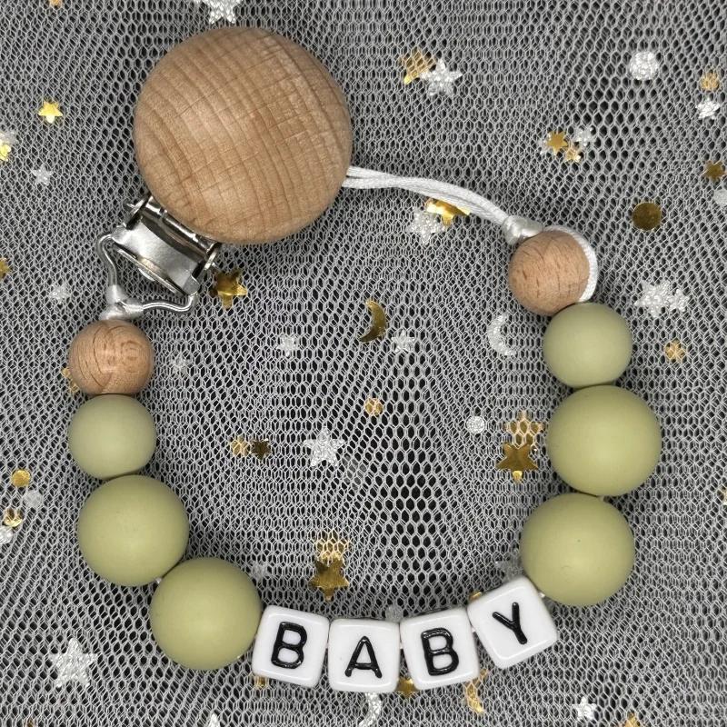 Baby Pacifier Clip Personalised Name Dummy Nipple Holder Chains Newborn Feeding Newborn Custom Pacifiers Clip Chew Teething Toys