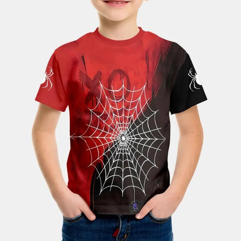 Boy's T-Shirt Cute Cat Taco Pizza Pattern 2025 Summer Short Sleeve Tops Colorful 3D Print Boys Clothes Loose Children's Clothing