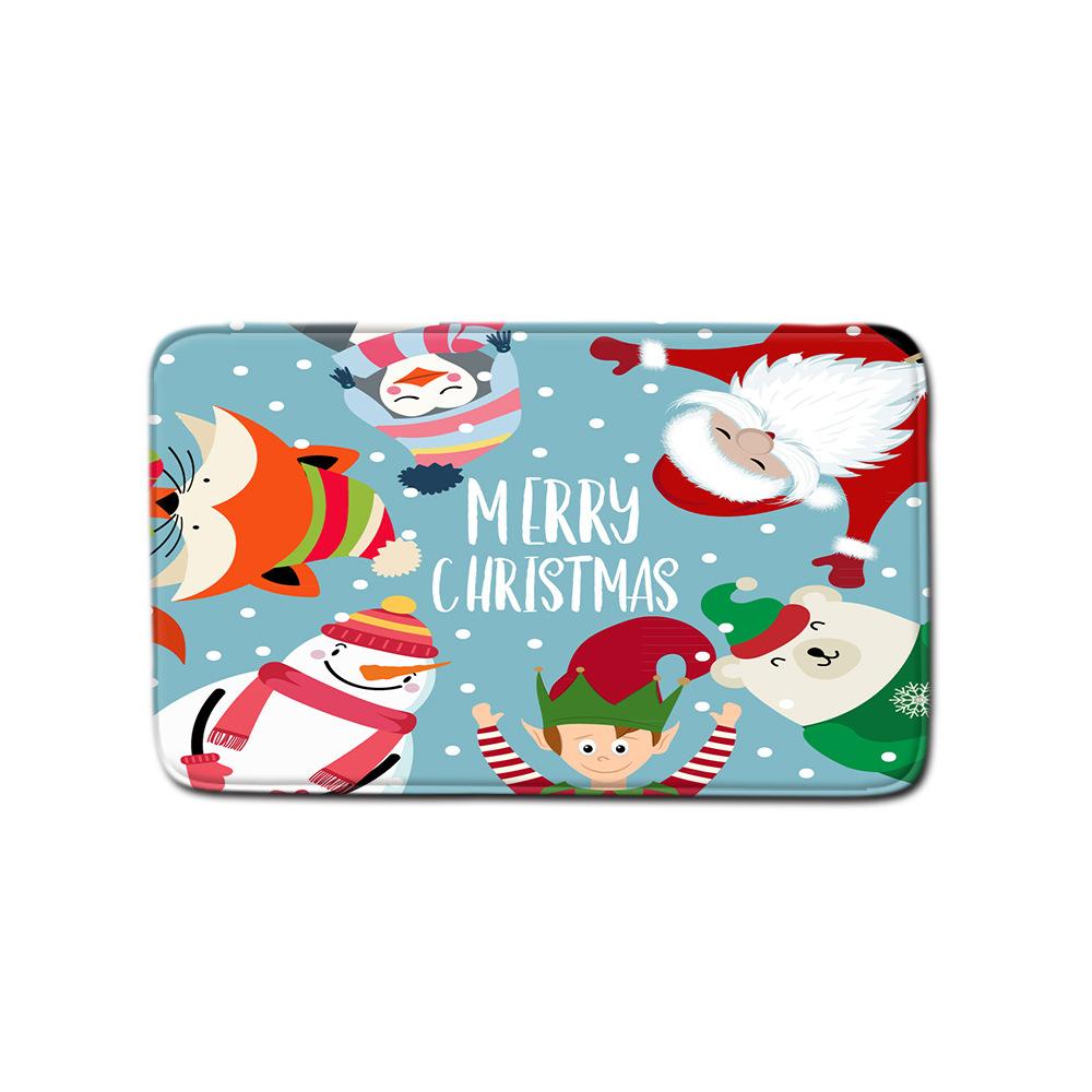 3D Digital Printing Christmas Waterproof Shower Curtain Four-Piece Bathroom Non-Slip Door Mat Bedroom Living Room Floor Mat Carpet