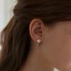 [925silver]Snowy Pearl Earjacket Earrings