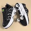 34-43 Patins Unissex Tamanho Grande Sapatos Microfibra Quatro Rodas Patins Esportivos para Patinação Infantil