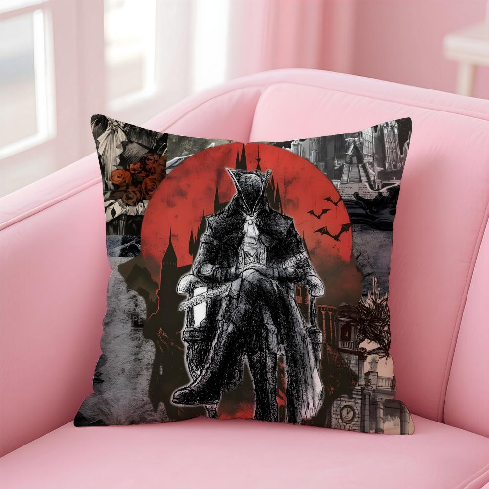 Game Horror BBloodborne Cushion Cover Pillow Case Soft Friendly Fabric  Concealed Zipper