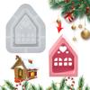 Silicone 3D House Mould Plaster Mould DIY Tea Light Mould Decorative Epoxy Resin Casting Mold Non Stick for Art Craft