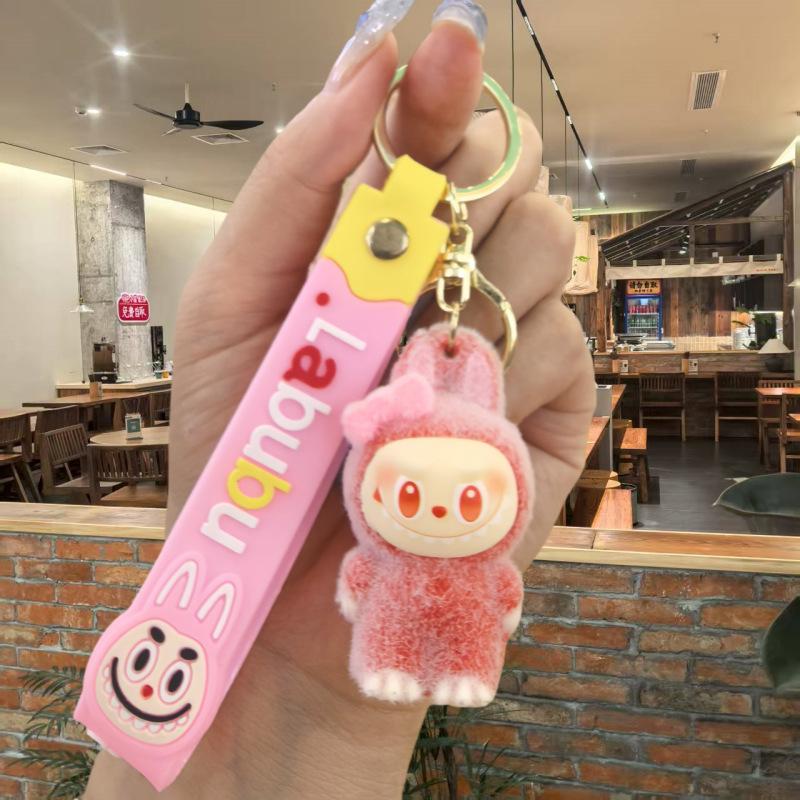 Cartoon Macaron Fleece Doll Keychain Pendant Cute Small Gift Keychain