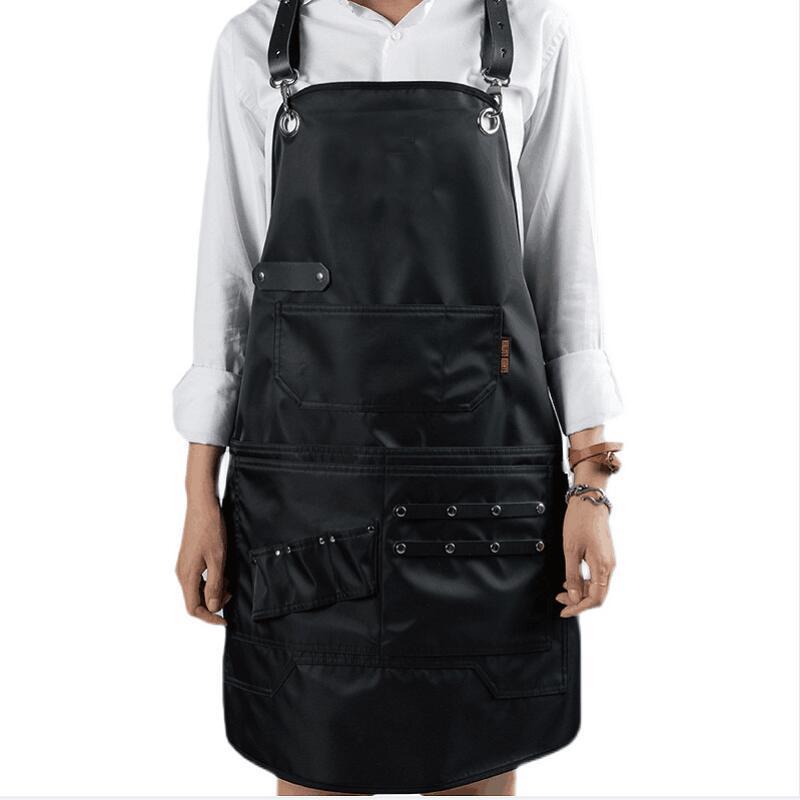 Waterproof Stylist Hairdresser Apron with Custom Logo - Oil & Stain Resistant чёрный