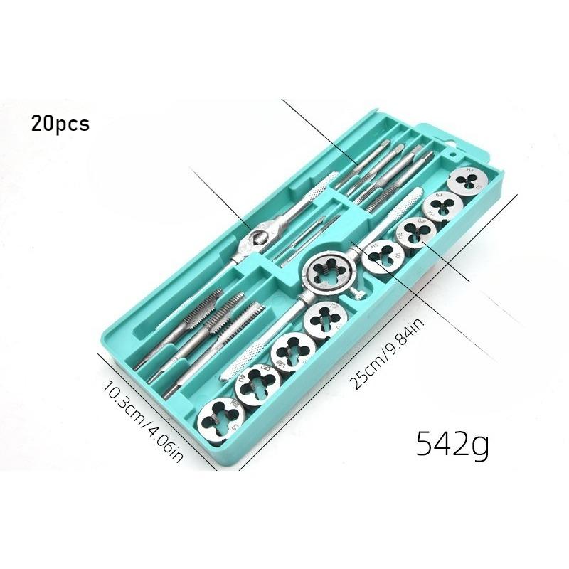 Combination Tap & Die Set Tool Kit (M3-M12) - Precision Machined Hand Tap Wrench and Die Wrench for Metric Thread Cutting
