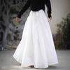 Washed cotton skirt solid color retro super pendulum high density cotton long skirt literary elastic waist long skirt