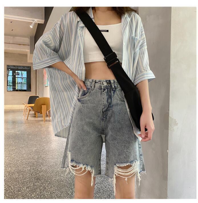 WTEMPO Donna Jeans Strappato Denim Pantaloncini Gonna Elastico Vita Larga  Gamba Larga A-line Office Club Casual Party Date acquista in modo economico  — spedizione gratuita, recensioni reali con foto — Joom