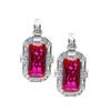 Luxury Women Jewelry Set with Red Corundum Pendant Blue Spinel Ring Earrings High Carbon Diamonds