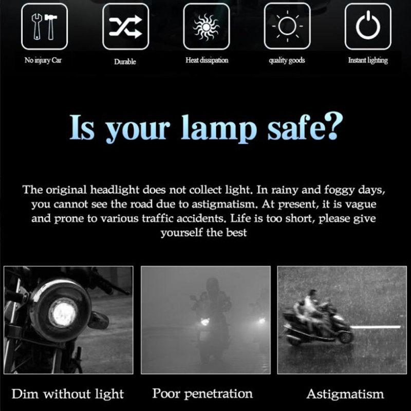 PX15D BA20D moto Led Motorcycle Headlight Bulbs CSP lens Moto 6000LM Hi Lo Lamp Scooter Accessories