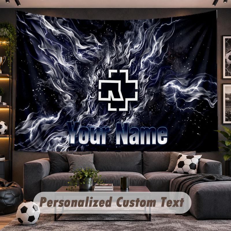 Wall Hanging Tapestry Custom NameRammstein Pattern Personalized Printed Fabric Wall Decor