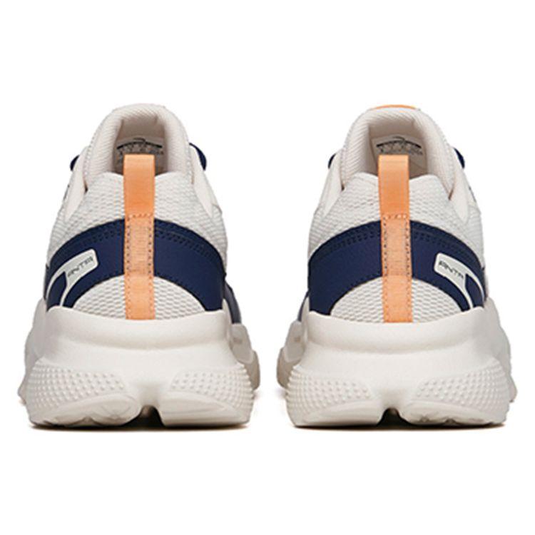 Anta Lifestyle Series Fabric Synthetic Leather Shock Absorbing Non-Slip Wear-Resistant Low-Top Dad Shoes Men Sneaker Gray Blue 912218872-3