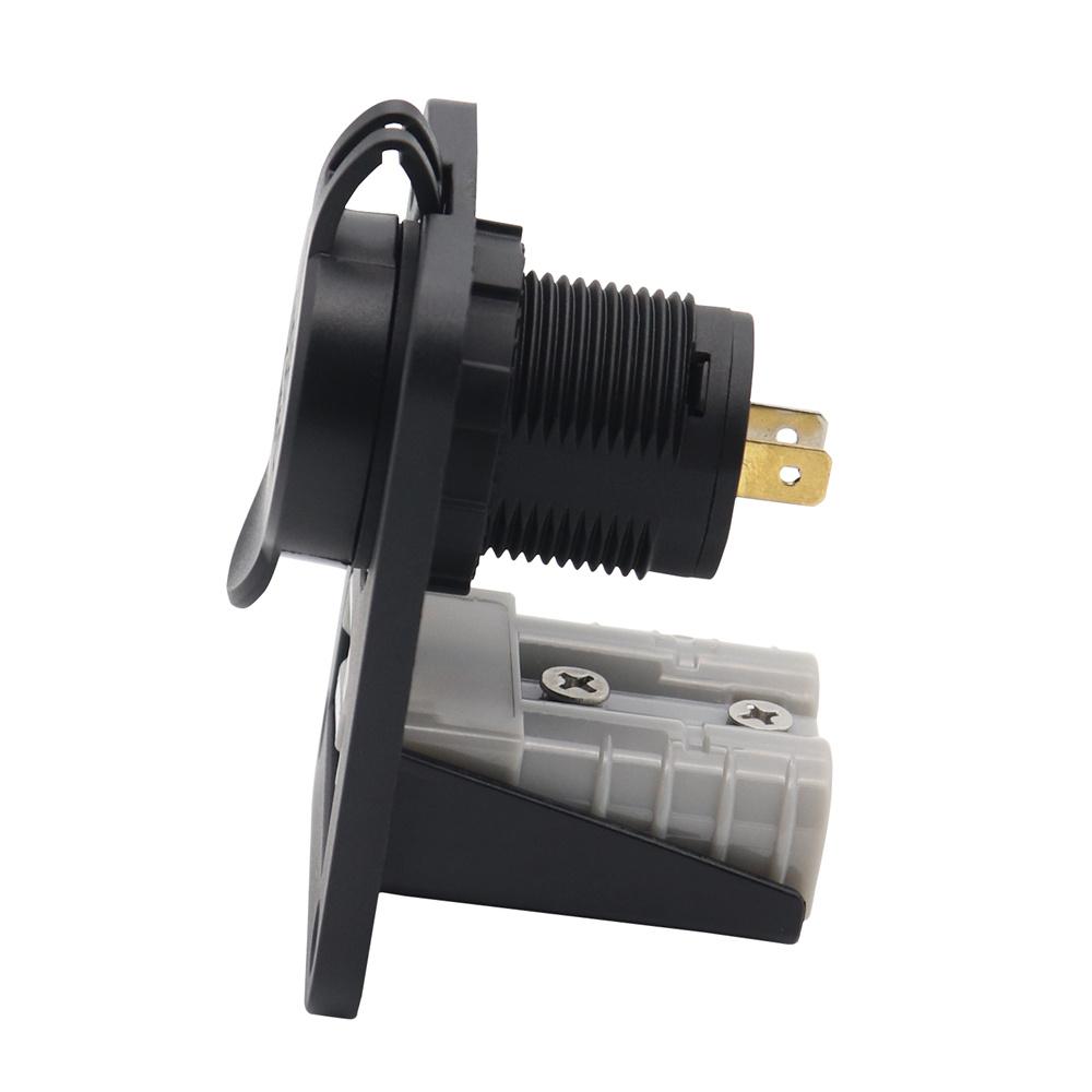 Flush Mount Recessed Plate For Anderson style Plug 50 amp w/ USB + Type C Socket