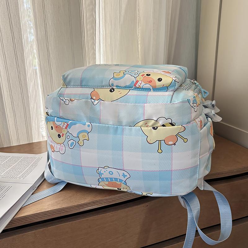 Children's Schoolbag Women's Cartoon Printed Large Capacity Backpack with Coin Purse