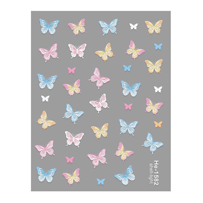 Redanco 5D Embossed Cartoon Butterfly 3D Nail Art Stickers He1582