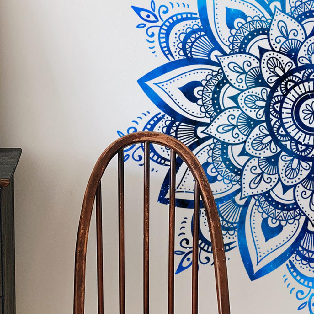 Vinyl-Wandaufkleber mit Mandala-, Lotusblumen- und Stechapfelmotiven für flache Wände, Glasoberflächen, Türen und Raumdekoration