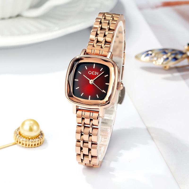 Simple And Compact Dial Women'S Watch Retro Schoolgirl Square Steel Belt Quartz Watch