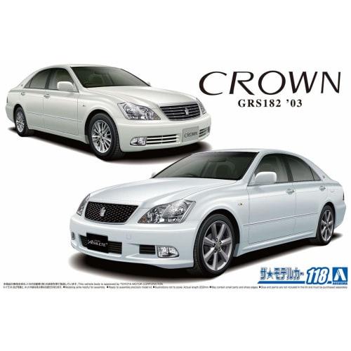 Aoshima Bunka Kyozaisha 1/24 The Model Car Series No.118 Toyota GRS182 Crown Royal Saloon G/Athlete G 2003 Plastic Model