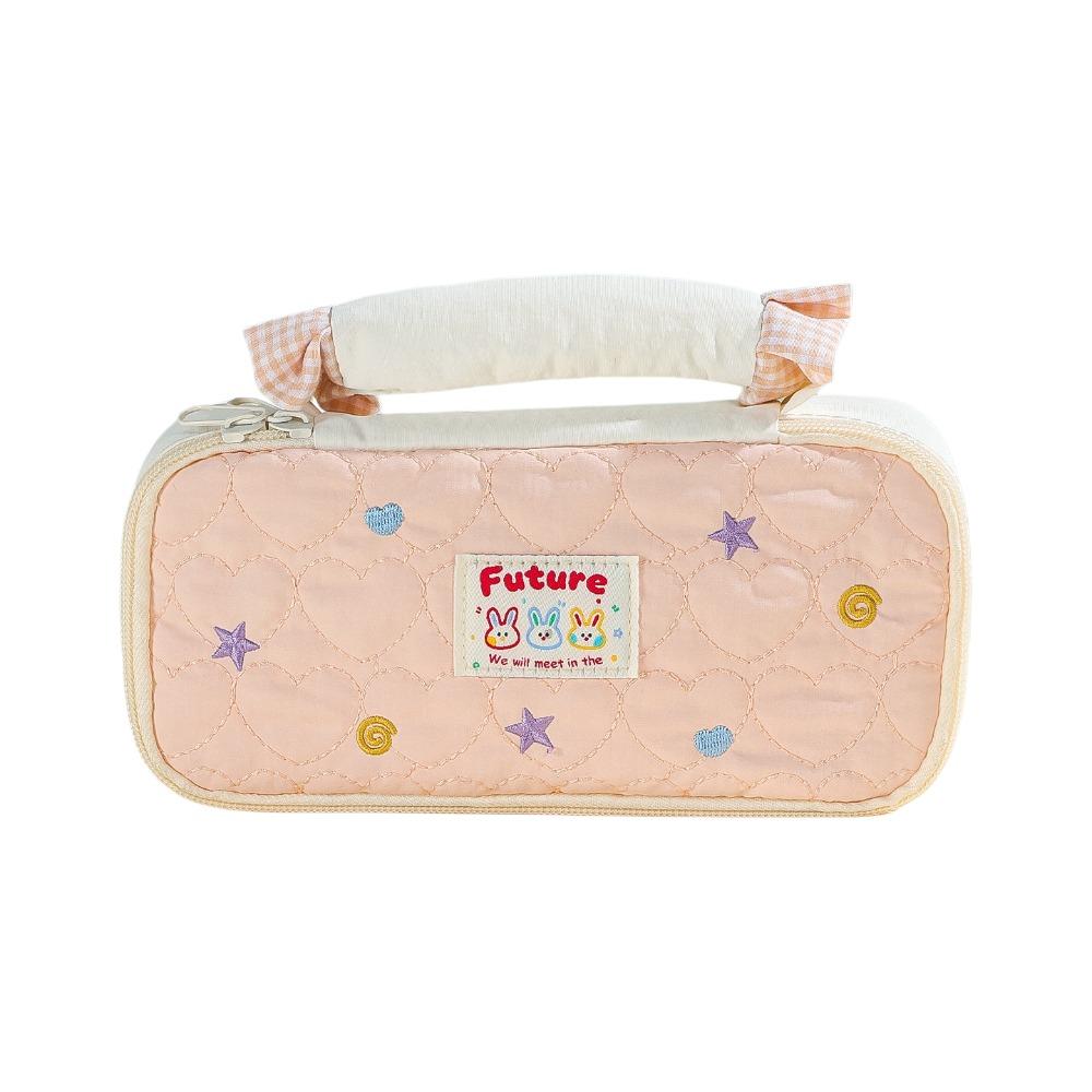 

Star Bunny Dots Pencil Case Rabbit Cartoon Pencil Pouch Cloth Stationery Bag Kids Children