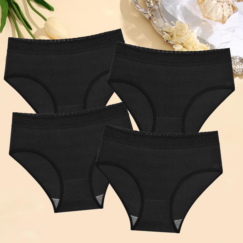 4Pcs/Set Ladies' Sexy Underwear Maternity Underpants Large Size Mommy Panties Pregnant Women's Panty Striped Underwear