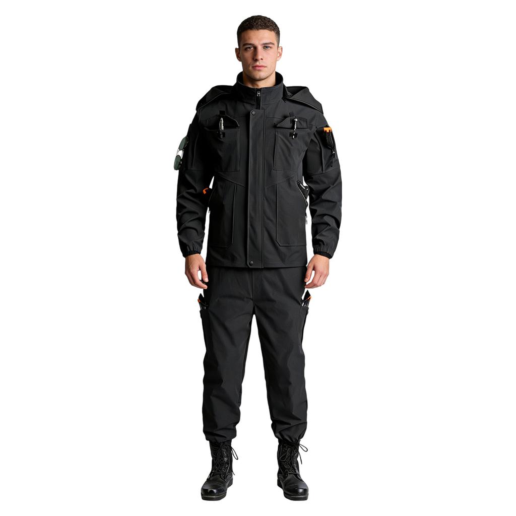Men's Jacket Suit Men's Workwear Wear Resistant Camouflage Suit Hooded Training Suit Mountaineering Outdoor Suit