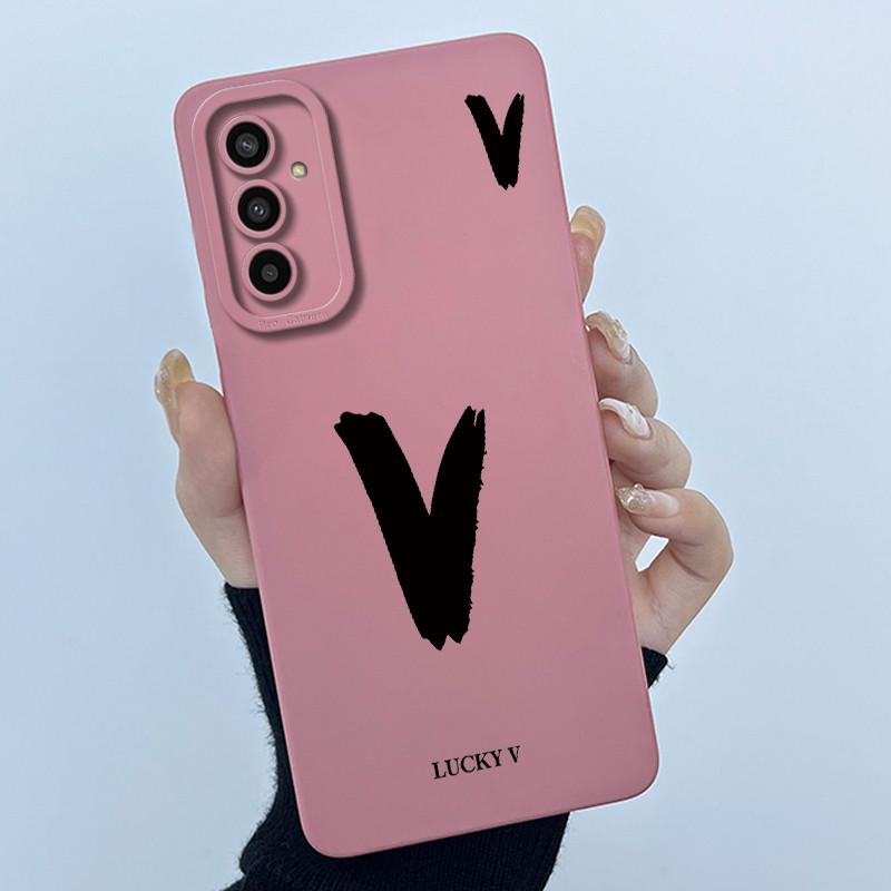 For Samsung Galaxy M13 4G M23 F23 Buddy 2 5G Cover Case Initial Letter Silicone Soft Phone Bumper for Samsung SM-M135F Casing