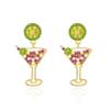 Boucles d'oreilles Vintage en Verre à Cocktail Perlé avec Design Géométrique pour Femmes Hiver 2025