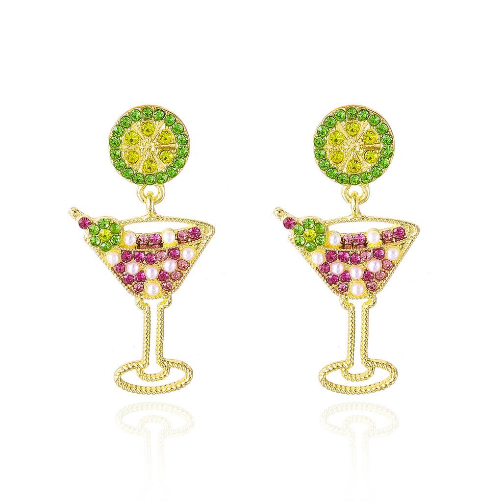 Boucles d'oreilles Vintage en Verre à Cocktail Perlé avec Design Géométrique pour Femmes Hiver 2025