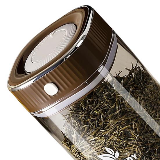 Sealed Jar, Space-Saving Design with Airtight Lids, with One-Click Vacuum Sealing Glass Container, for Tea Coffee Beans Snacks