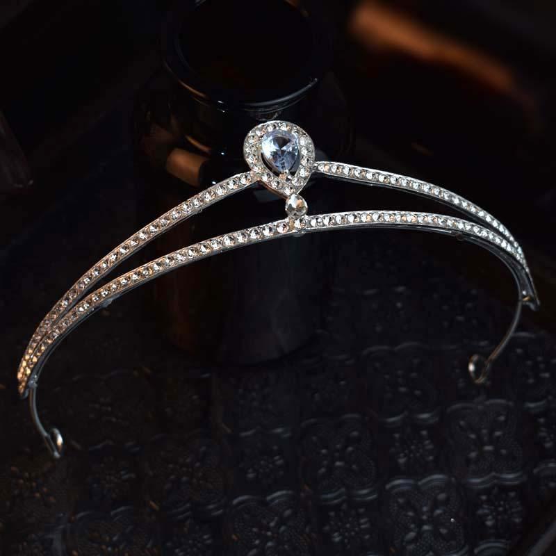 Super Fairy Like Bride Headwear Zircon Crystal Crown Colorful and Simple Princess Hepburn Style Hair Band Dress Accessories