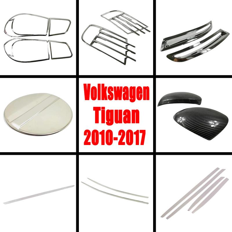 For Volkswagen VW Tiguan MK1 2010-2014-2016 Rear Fog Light Frame Rear Trunk Mirror Handle Bowl Fuel Cap Door Body Cover Trim