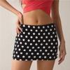 Women's Summer High-end Anti-light Short Skirt Solid Color Polka Dot Elastic Waist Texture Slim and Thin Versatile Hip Skirt