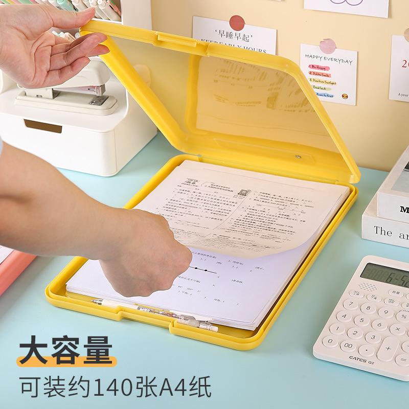 A4 Clipboard with Storage Folio Plastic Clipboard with Low Profile Clip Nursing Clip Boards File Binder Clipboard Case Office