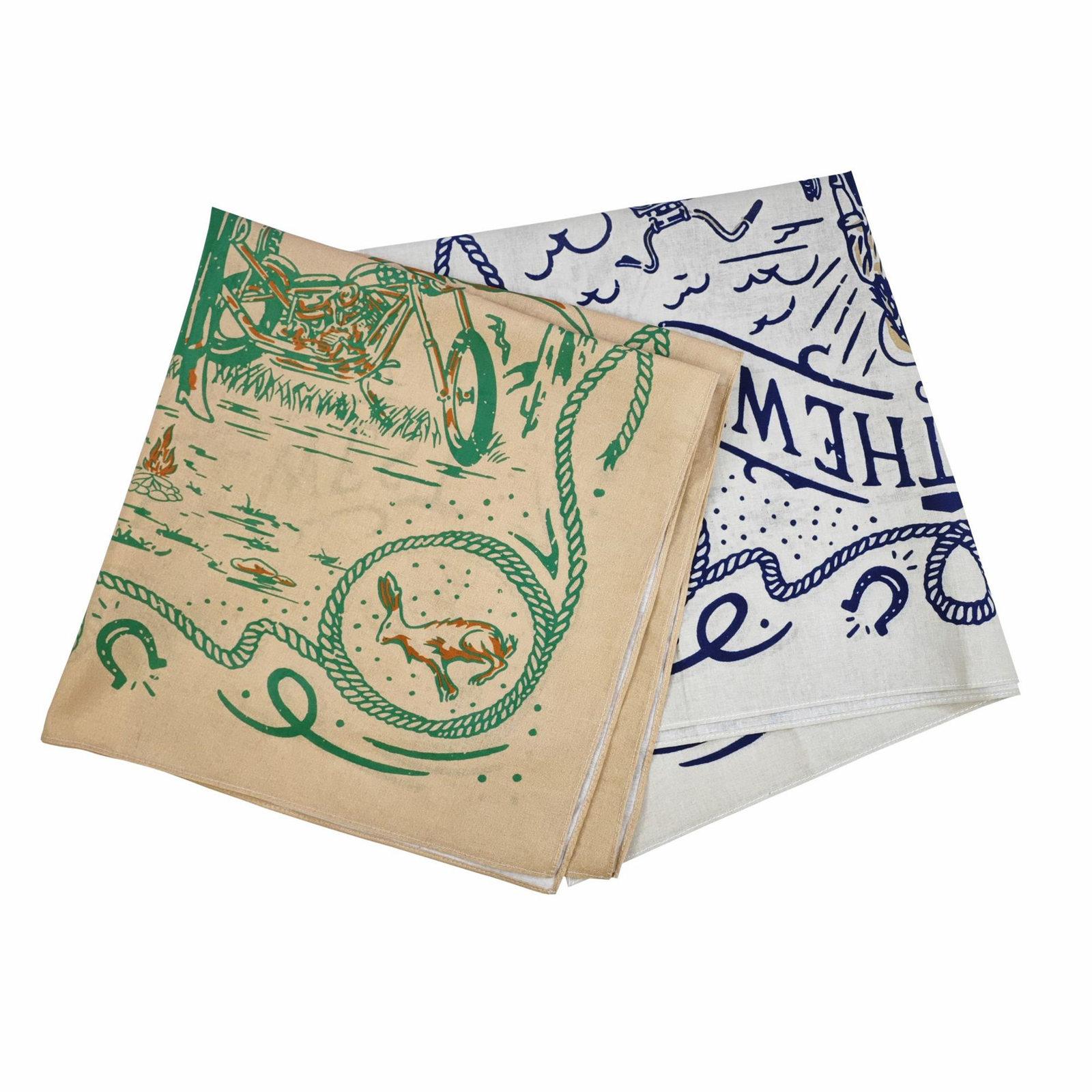 

2 шт. фермерский принт шейный платок бандана для взрослых западные банданы пейсли модный шарф уличный танцевальный платок хип-хоп головной убор A