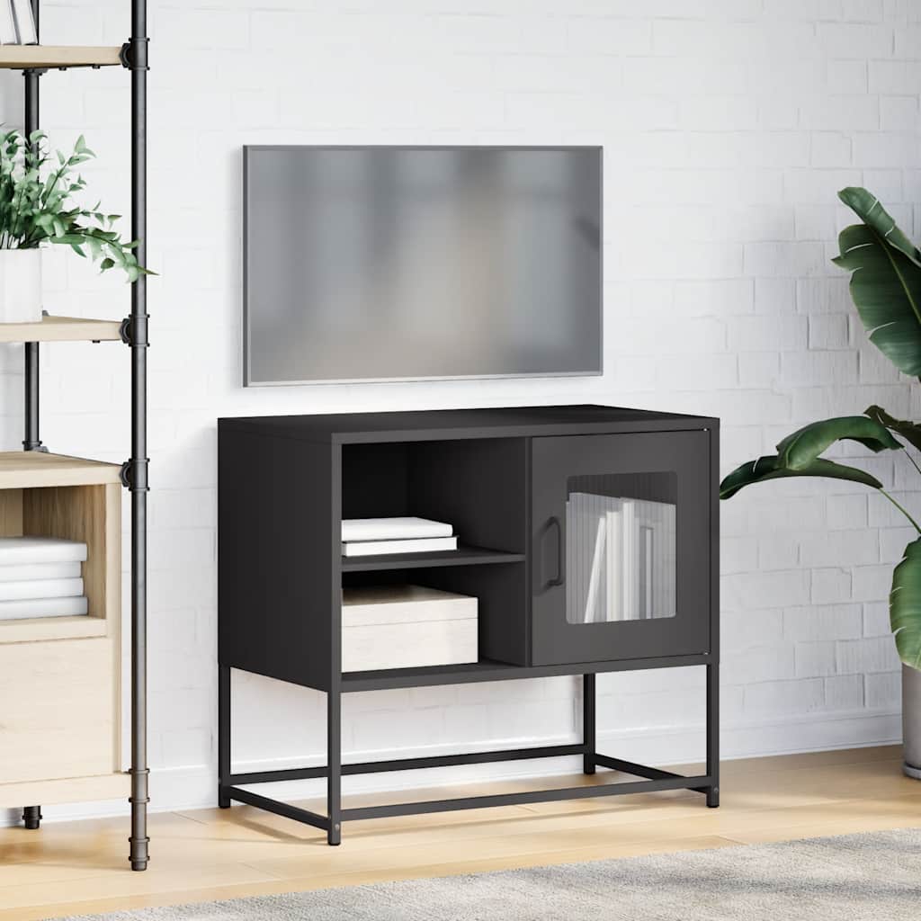 Szafka Pod Telewizor, Czarna, 68X39X60,5 Cm, Stalowa