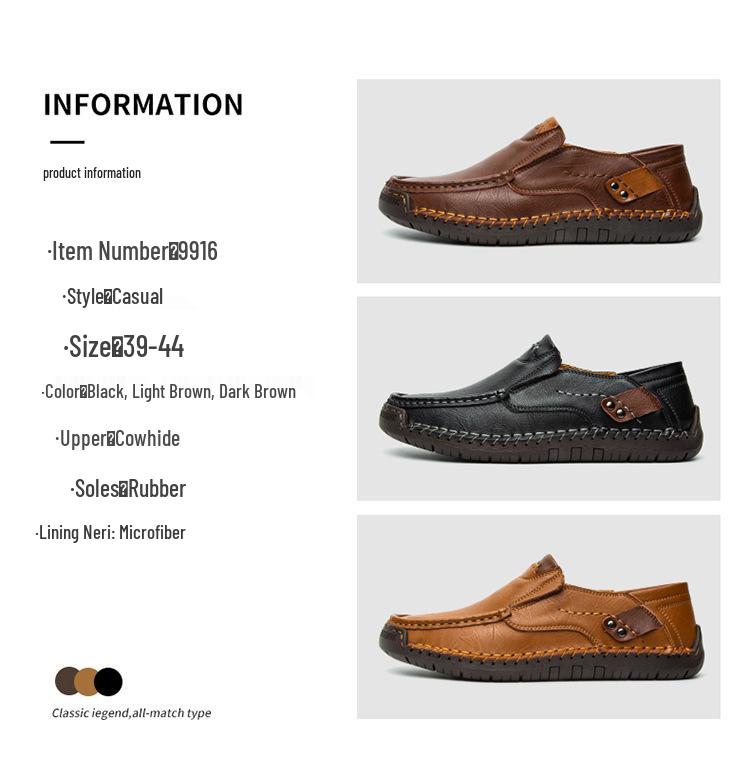 Herren Echte Leder Handgenähte Slipper - Lässige Vielseitige Sommer Fahrschuhe