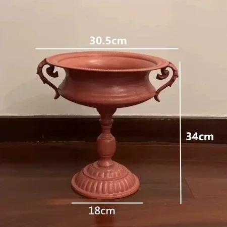 Retro Vintage Big Creative Vase Villa Courtyard Garden Balcony Metal Ironwork Flower Pot Home Furnishings Decorate Ornaments