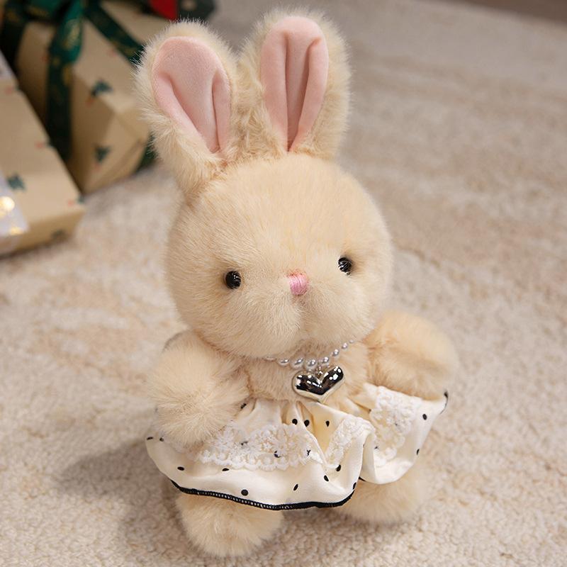 Cute Sitting Position Little Rabbit Plush Toy Floral Skirt Rabbit Doll Grab Machine Doll Girl Birthday Gift