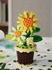12 styles of adult granular flower pot building blocks, simulated bouquet assembly model toys, decorative and collectible gifts