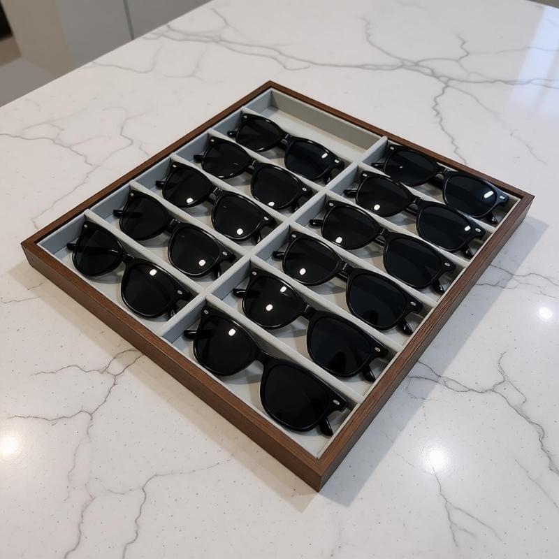 Elegant Eyeglass Holder Craft Of Wood And Flannel Interior